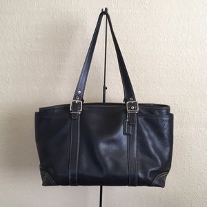 Coach Black Leather diaper bag